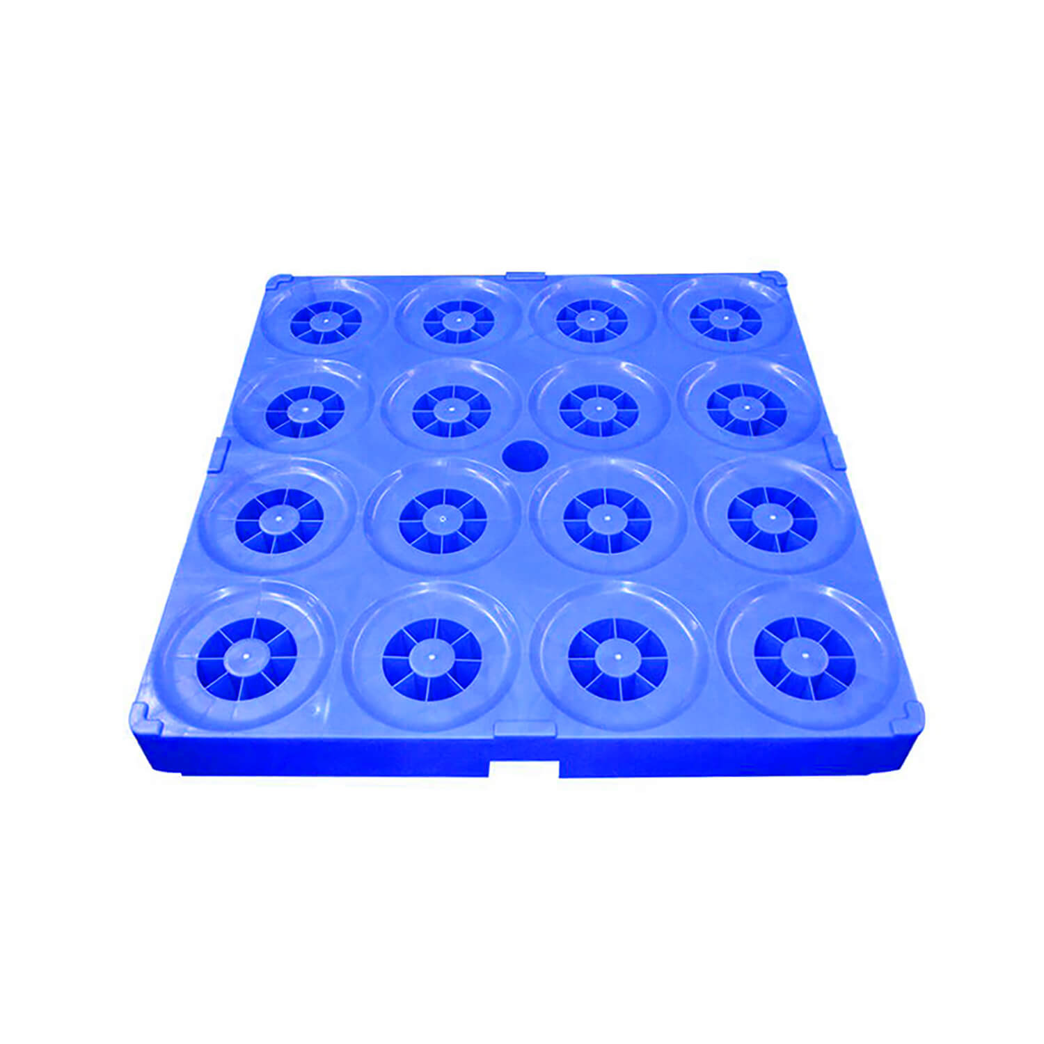 Front view of 319 liter bucket pallet