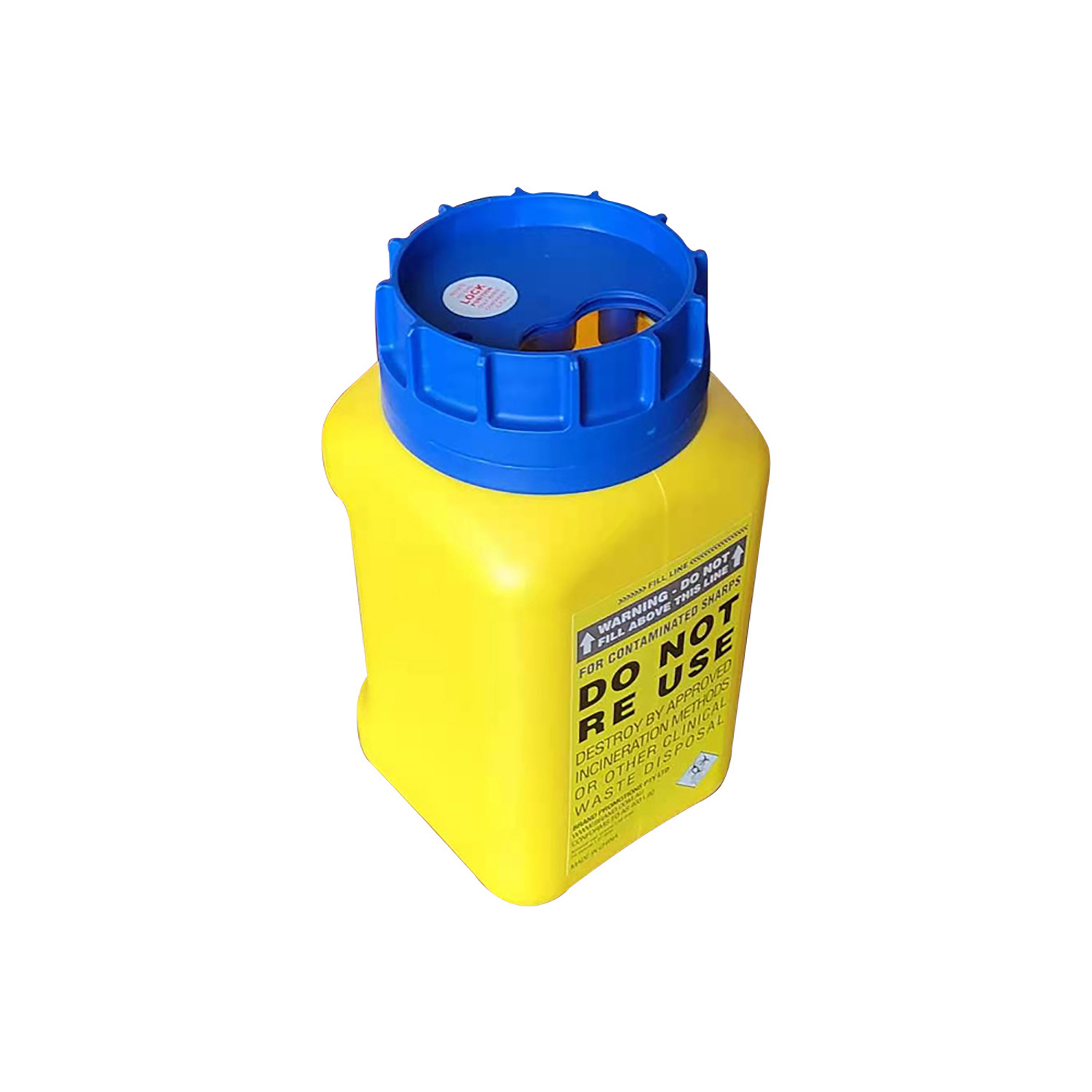 Sturdy plastic sharps container