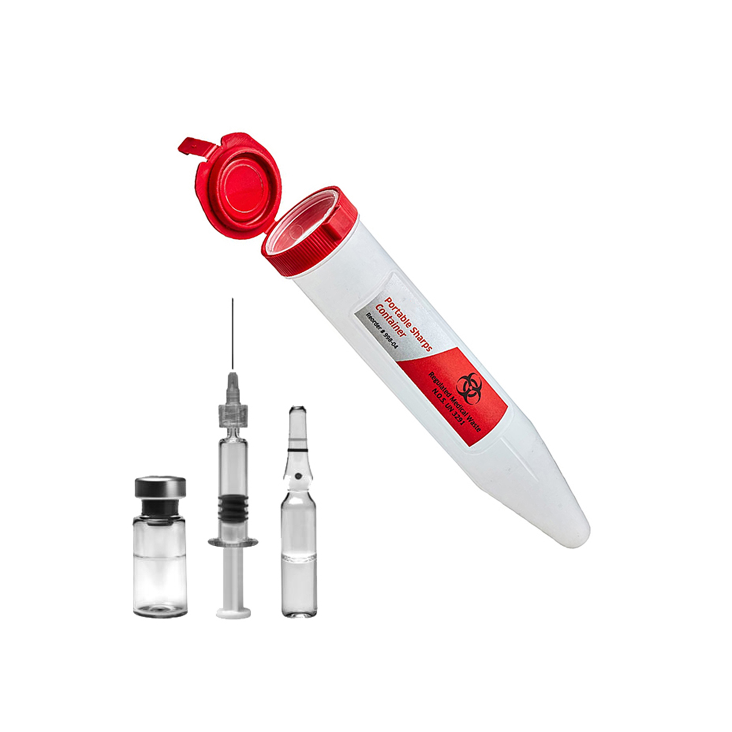 Disposable mini plastic sharps box