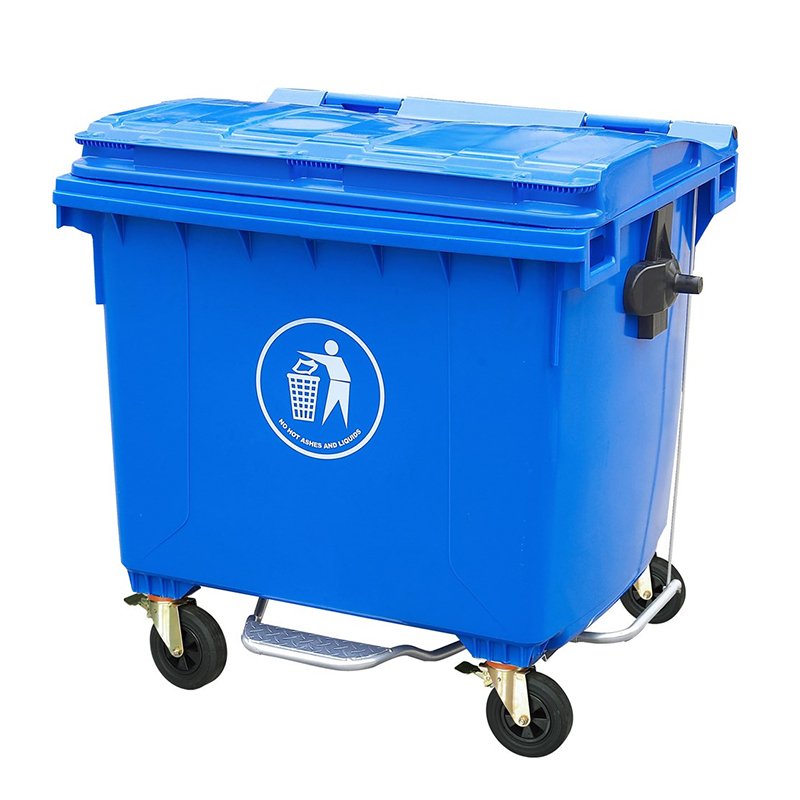 660L Plastic Trash Bin with Wheels - Image 3